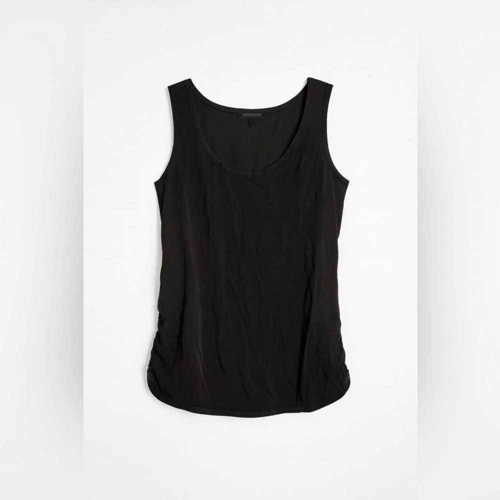 EILEEN FISHER Silk Georgette Crêpe Scoop-Neck Tank - Picture 2 of 5